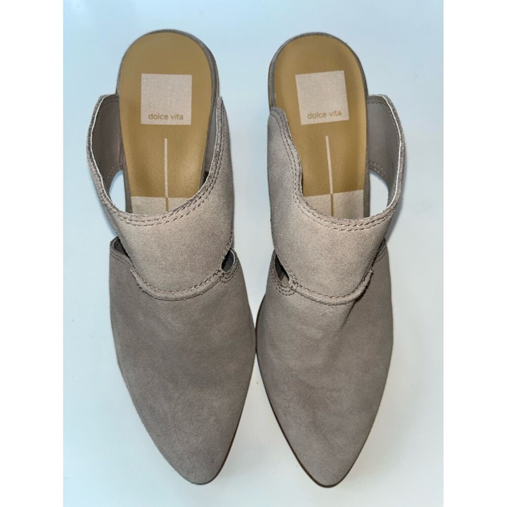 Dolce Vita Sz 9.5 Women’s Taupe Suede Slip-On Mule Heels #boho #indie #gyspy - Picture 3 of 8